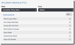 Contoh Players Instruction di posisi Defender Left